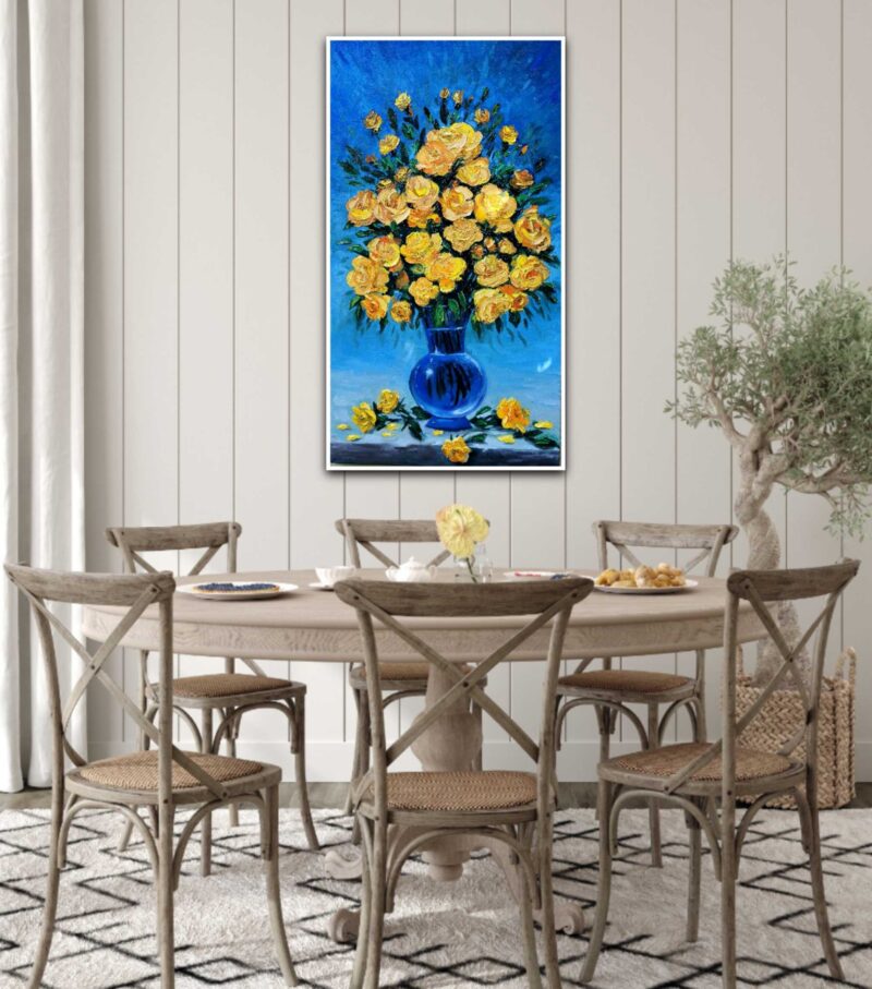 Yellow Flowers for Endless Friendship Artist: Hashim Shaji - Iraq Painting, Oil on Canvas Size: 65 W x 100 H cm