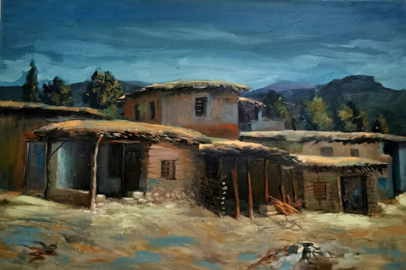 A Kurdish Village Artist: Hashim Shaji - Iraq Painting, Oil on Canvas