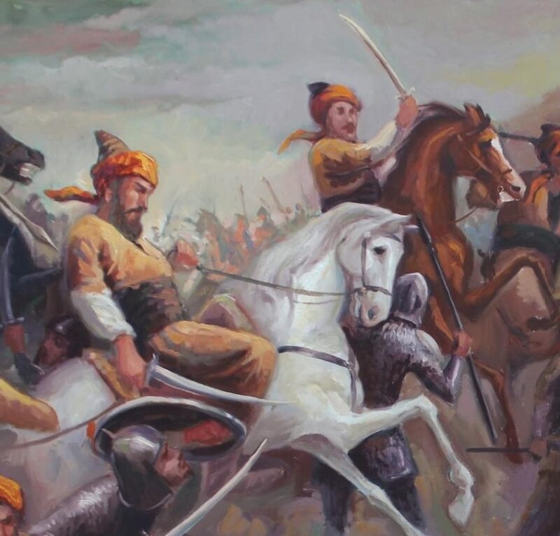 Painting, Oil on Canvas Size: 150 W x 100 H cm Rawand Jaffar Othman is Iraqi Kurdish Artist. Painting Artwork about Mongol Siege of Erbil City. Nice art